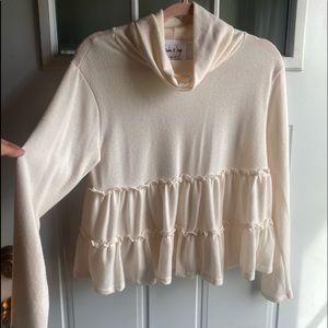 Light pink soft blouse, good/new condition, cowl neck